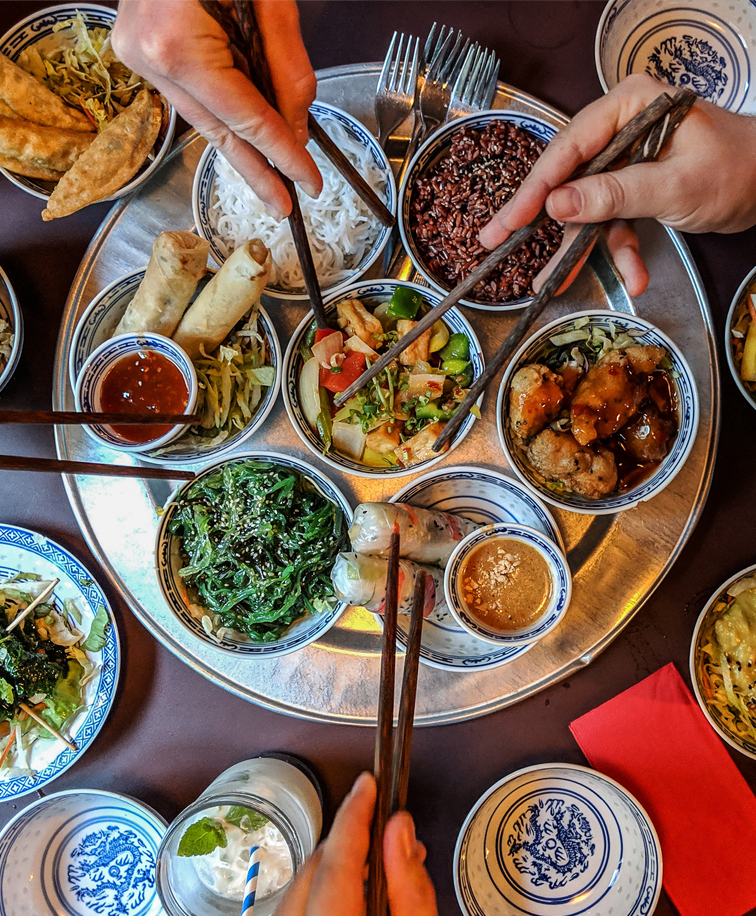 Sharing Asian food